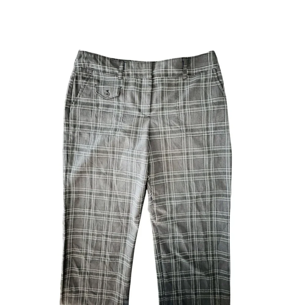IZOD XFG Plaid Golf Pants Women's 10 Gray White Stretch Ankle Preppy Golfcore